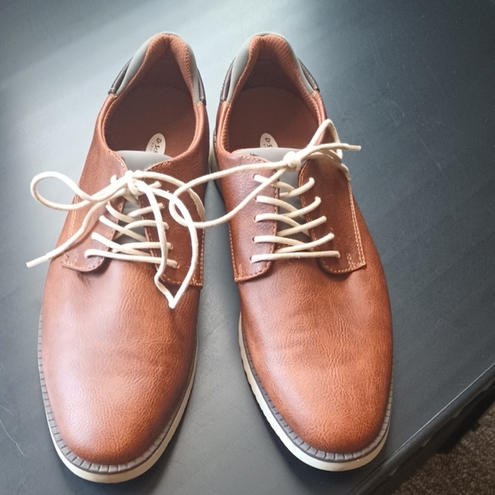 Dr. Scholls Men's Brown Leather Shoes Size 8.5 Comfy Casual Dress Like New